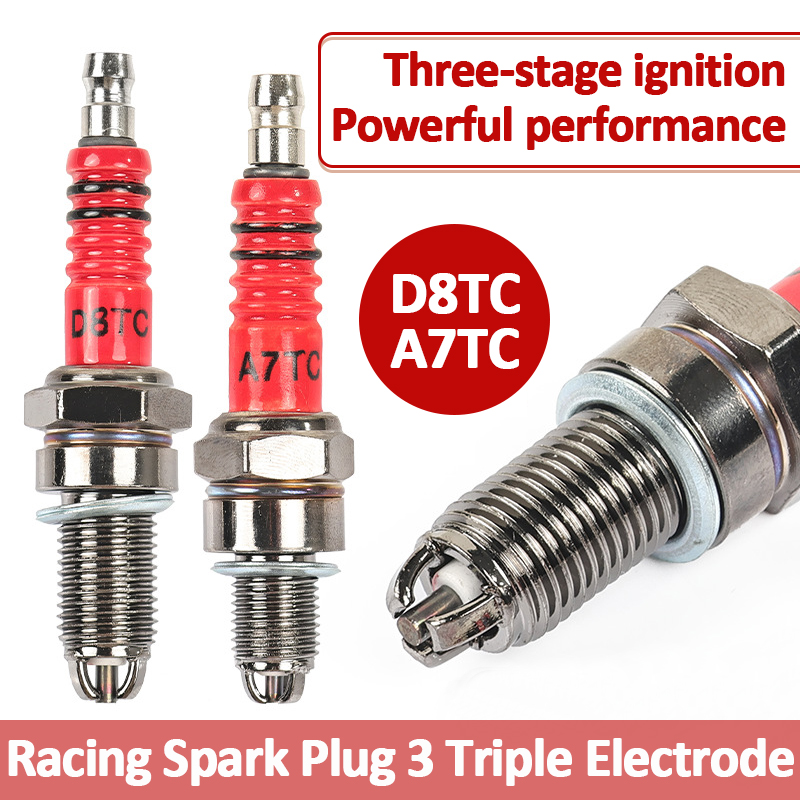 Motorcycle Spark Plug - 1/2 Buah Busi Balap 3 Elektroda